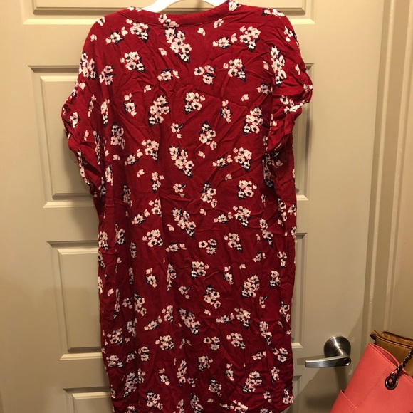 No Boundaries Dresses & Skirts - Red flowered shirt dress